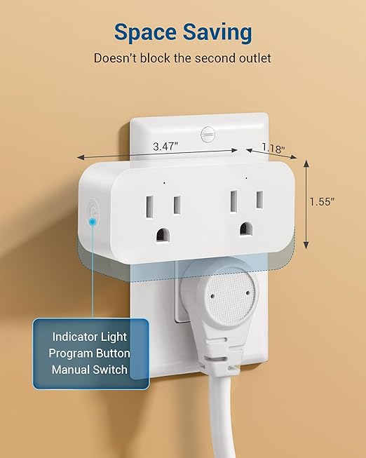 DEWENWILS Remote Control Outlet Wireless Light Switch, 2 Independent Control Sockets Electrical Remote Outlet Switch for Lamps, Fans, Household Appliance, No Wiring,100 Ft Range