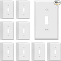 ENERLITES Toggle Light Switch Wall Plate, Gloss Finish, Standard Size 1-Gang 4.50" x 2.76", Unbreakable Polycarbonate Thermoplastic, 8811-W-40PCS, White (40 Pack)