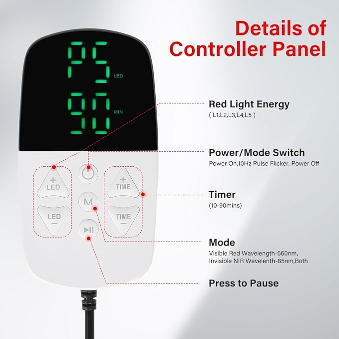 Red Light Therapy for Shoulder and Neck,Near Infrared Light for Body Upper Back,660nm&850nm Wearable Heating Red Light Therapy Pad for Muscle Pain Relief, Suitable for Home and Office Use,Black