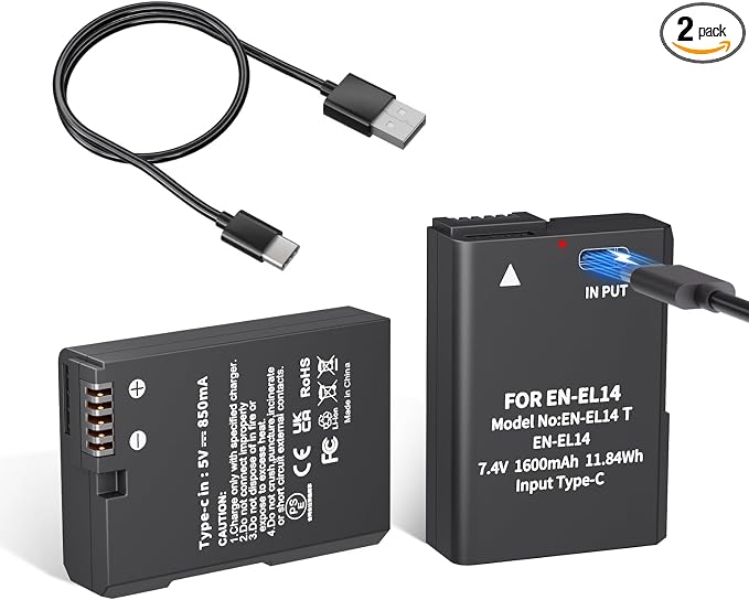 LP EN-EL14 EN-EL14a Battery 1600mAh 2-Pack by LP