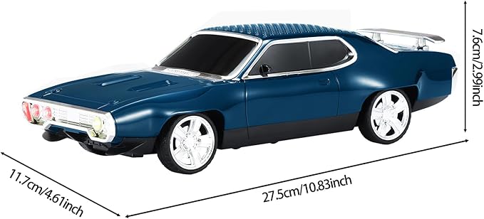 Retro Car Bluetooth Speaker with HD Stereo Sound, TWS Pairing, LED Party Lights, Built-in Microphone, Portable Wireless American Vintage-Style Bluetooth Speaker for Home, Office & Outdoor (Blue)