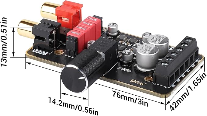 DROK 15W+15W 2.0 2pcs 12V Amplifier Board, Dual Channel Audio Amplifier Board PAM8620 DC 8-26V 24V Digital Stereo Amp Module Class D Mini Power DIY Amplify Circuit for Sound System Speaker