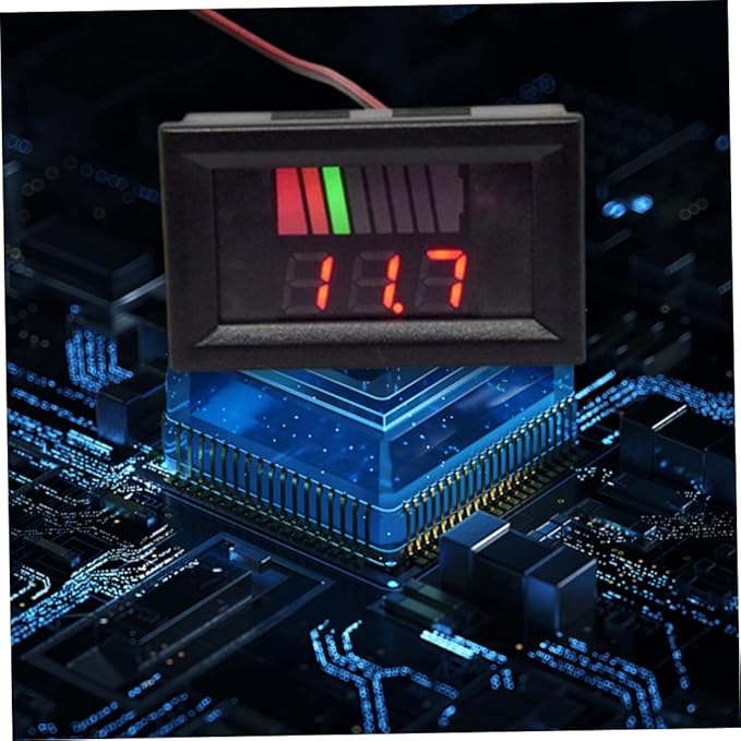 Battery Charge Level Indicator Universal Car Battery Capacity Meter Tester Checker 12V-60V Red Car Battery Tester Motorcycle Battery Checker Battery Fuel Gauge Indicator Battery Capacity Meter Tester