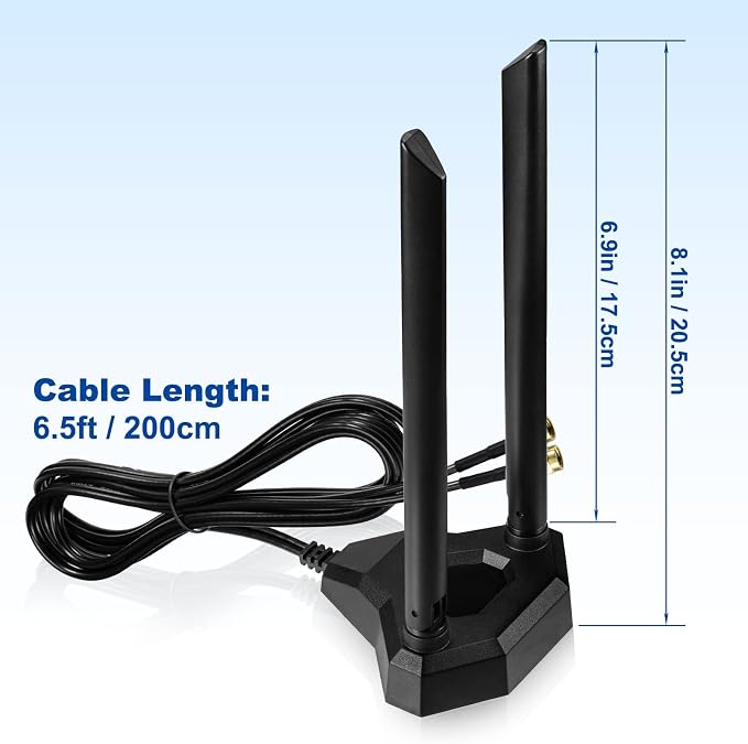 Eightwood Dual Band WiFi Antenna 2.4GHz 5GHz RP-SMA WiFi Antennae - Image 2