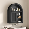 Arched Bathroom Wall Cabinet, 23.6 x 30.3'' Over The Toilet Cabinet With Sliding Barn Door, Adjustable Shelf, Wall Mounted Cabinets for Bathroom Laundry Room Kitchen (Black,Sliding Door, 30IN)