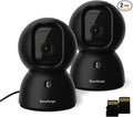 Sensforge 2.5K Indoor Pan-Tilt Dome Security Camera, AI Human & Pet Detection, 360° Coverage, Two-Way Audio, Dual-Band Wi-Fi (2.4G/5G), 64GB SD Card Included, No Monthly Fees (2, Black)