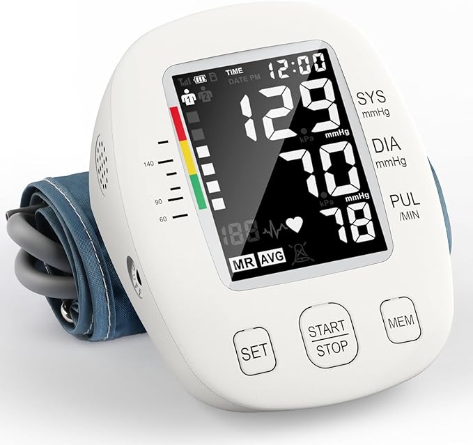 Blood Pressure Monitors for Home use, Automatic Digital BP Machine, Adjustable Upper-Arm Blood Pressure Cuff(8.7'' -16.5''), Large Clear LCD Backlit Display&HR Detection, 2x99 Sets Memory