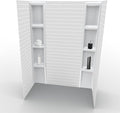 White Acrylic Shower Wall Surround 36"x 60"x 80" - Waterproof, Easy-to-Install, Two Shelf Units Kit Included - Shower Wall Surround Panels - Subway Tiles Pattern, Classic Shelves