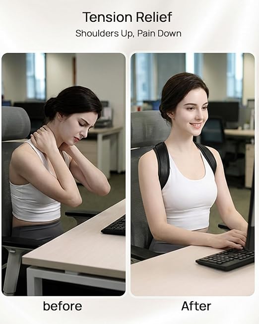Anatomical Y-Shape Upper Back Brace Posture Corrector For Women,Superior Fabric Back Straightener Posture Corrector Brace，Invisible Confidence & Maximum Breathability,Office Essential
