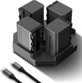 NEEWER NP-F970 4Pcs 7800mAh Replacement Batteries &100W PD 4 Channel OLED Fast by Neewer