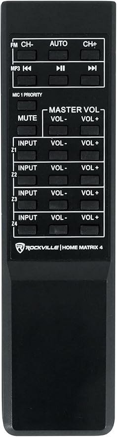 Rockville Home Matrix 4 600W Multi Room Receiver/Amplifier, 8-Channel (4 Zones), Bluetooth, USB, Optical, Coaxial, RCA, Mic Inputs