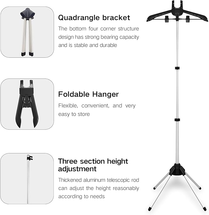 Garment Steamer Rack & Garment Ironing Glove for Steaming Clothes, Clothes Steam Rack, Adjustable StandingGarment Hanger Handled Mini Ironing Board, Hanging Steamer Ironing (Gloves + Clothes rack)