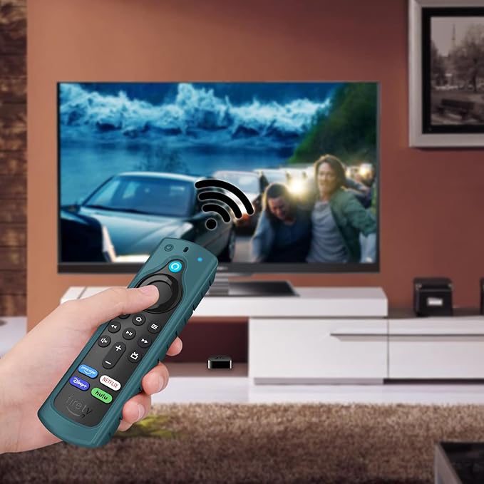CaseBot Remote Case for Fire TV Stick HD/4K/4K Max (1st Gen)/Fire TV Stick (3rd Gen)/Lite - Anti-Slip Shockproof Silicone Cover for Alexa Voice Remote (2nd & 3rd Generation) (Dark Cyan)