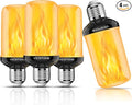 Vicstone Upgraded LED Flame Light Bulbs Christmas Decorations, 4-Mode Flickering Light Bulbs with Upside Down Effect, E26 27 Fire Light Bulb for Porch Party Patio Home Halloween Indoor Outdoor, 4 Pack