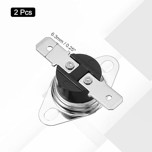 uxcell 2 Pcs KSD301 Thermostat 65°C/149°F 16A Normally Open N.O Adjust Snap Disc Temperature Switch for Microwaves,Oven,Coffee Maker,Bakelite Material