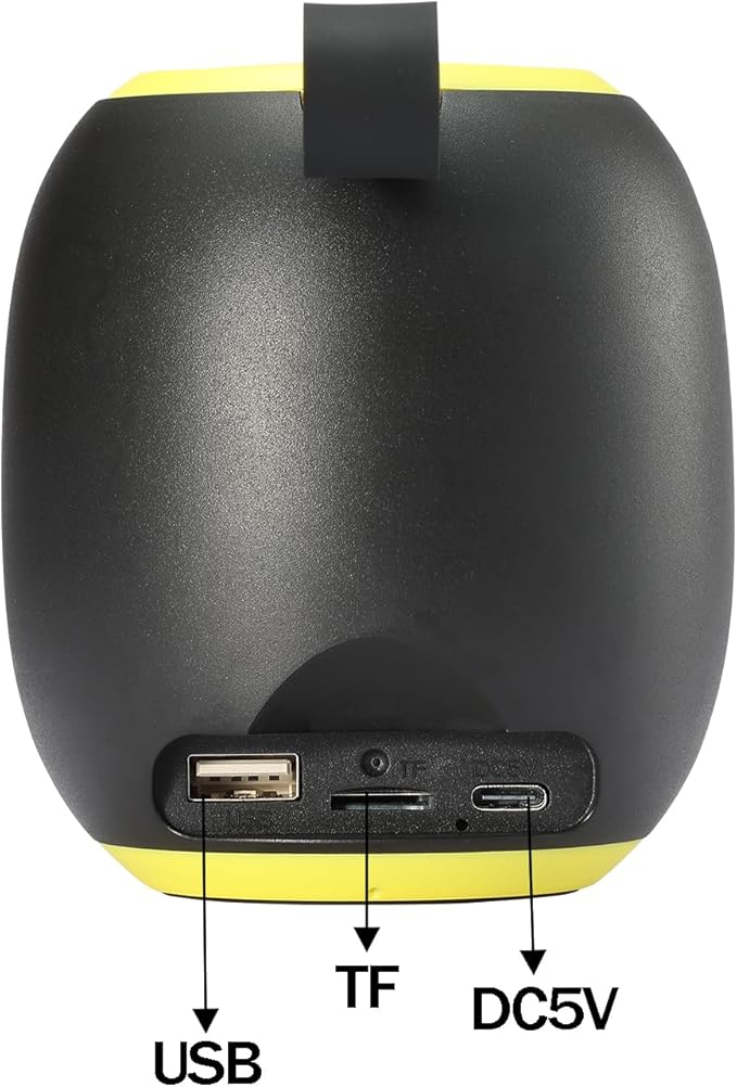 Portable Bluetooth Speaker – 8W HD audio quality, TWS stereo pairing, LED light show, compact and portable, suitable for outdoor use, can be used in cars, travel and parties, a cool teen gift(Yellow)