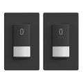 ELEGRP Occupancy Motion Sensor Light Switch, PIR Infrared Motion Activated Wall Switch, No Neutral Wire, Single Pole for CFL/LED/Incandescent Bulb, Wall Plate Included, UL Listed (2 Pack, Matte Black)