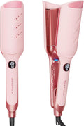 Wavytalk Power Wave Hair Crimper, Curling Iron Hair Crimper Waver, Ventilation Design for Less Damage, Ionic Reduces Frizz, Effortless-Curler, Dual Voltage Crimping Iron, Pink