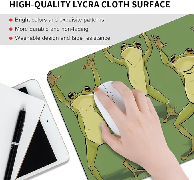 Three Dancing Frogs Square Mouse pad, Texture, Waterproof, Anti Slip Rubber Base, Computer Mouse pad, Laptop Mouse pad
