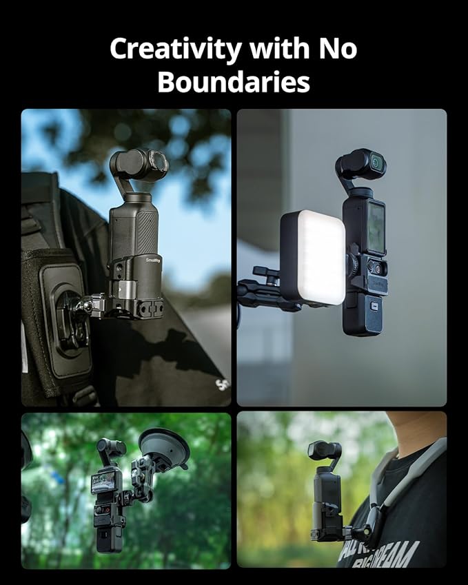 SMALLRIG Expansion Adapter Accessorie for DJI Osmo Pocket 3, Aluminium Protective Cage, 52g Lightweight Mount for Pocket 3, with Cold Shoe Mount, 1/4"-20 Threaded Toles and Claw Ports