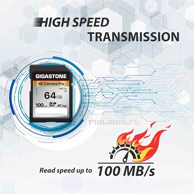 【5-Years Data Recovery】 GIGASTONE 64GB SD Card, 4K Camera Pro, UHS-I A1 V30 - Image 3