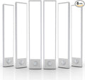 6 Pack Under Cabinet Lighting Wireless, 32 LED Rechargeable Battery Motion Sensor Light Indoor, Stick On Magnetic Closet Lights, Under Counter Lights for Kitchen, Stairs, White 8 in