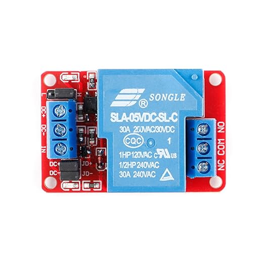 JESSINIE 24V 30A Relay Module, 1 Channel, Optocoupler Isolation, High/Low Trigger for Automation Control