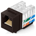 Everest 90° Angled RJ45 Cat6 Keystone Jacks 10-Pack in Brown by EverestMediaSolutions