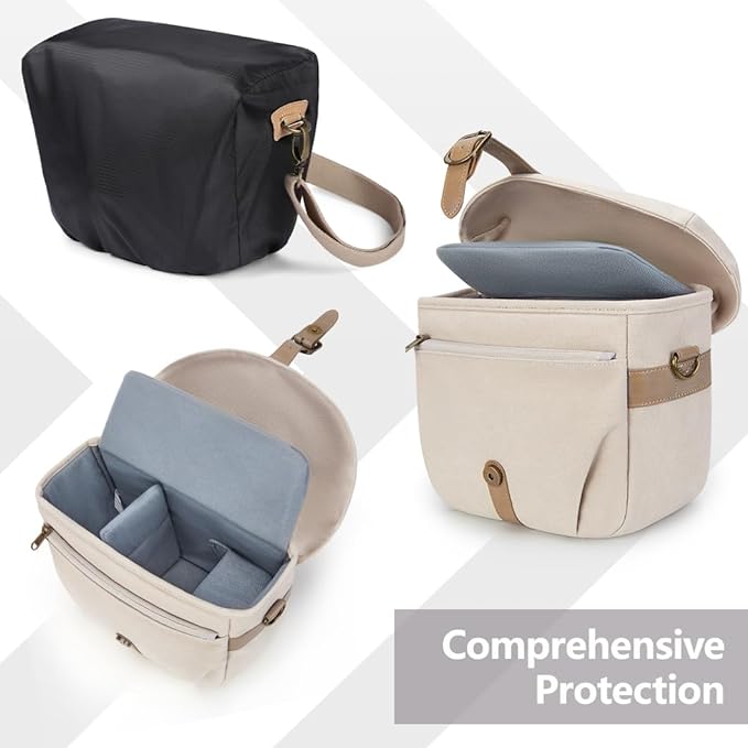 BAGSMART Camera Bag, SLR DSLR Canvas Crossbody Camera Case, Compact Camera - Image 3