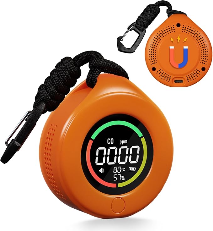 MOES Portable Carbon Monoxide Monitor for Travel Battery Powered CO Detector with Real Time Display for Hotel RV Camping and Temporary Use