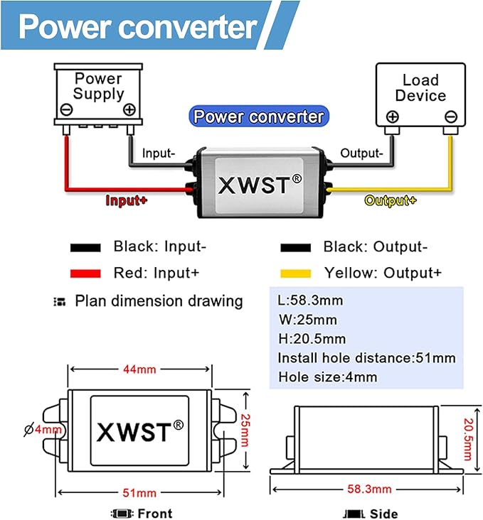DC to DC 24V to 12V Step Down Voltage 12Volts Regulator Buck Converter Output 1A 12W Power Converter Module (1A)