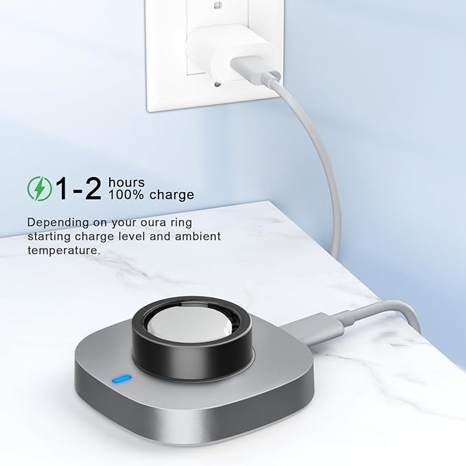 ZOOROO Charger Compatible with Oura Ring Gen 3 Size 12, Fast Charging Dock with USB-C Cable