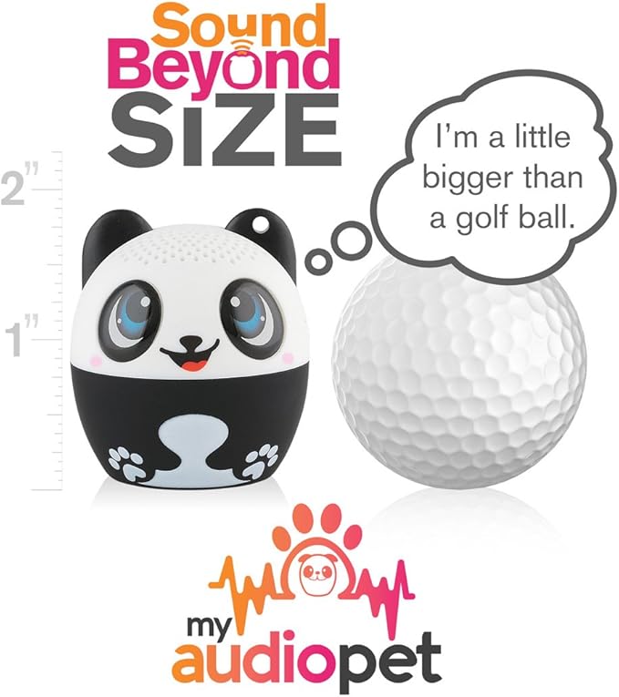 My Audio Pet Mini Bluetooth Animal Wireless Speaker for Kids of All Ages - True Wireless Stereo – Pair with Another TWS Pet for Powerful Rich Room-Filling Sound (Pandamonium)