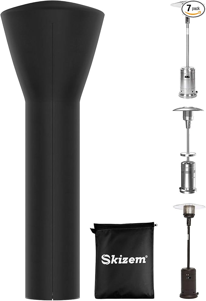 Skizem Outdoor Patio Heater Covers with Zipper,Upgraded 420D Oxford Fabric with PU Coating Material,100% Waterproof Windproof Anti-UV Snow-Poof,36 Months of Use 92'' H x 33" D x 19" B