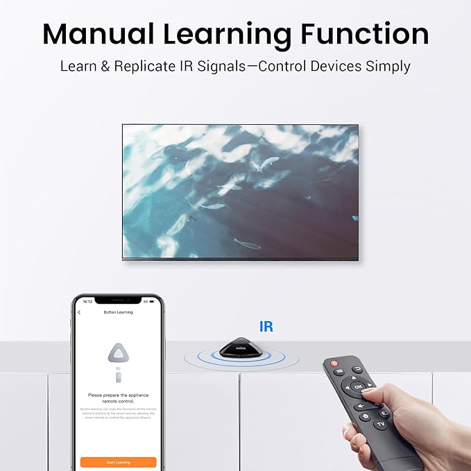 BroadLink Universal IR/RF Remote RM MAX, Wi-Fi & BLE Smart Hub for TV/AC/Blinds, Voice Control, Compatible with Alexa & Google Assistant, Local Control & Fast Setup