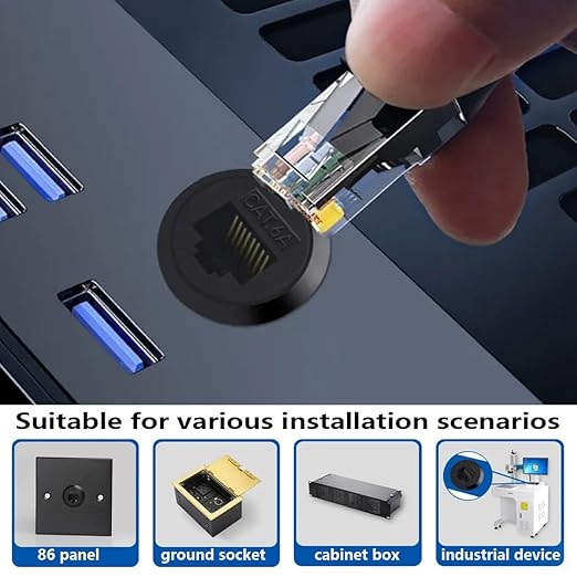 PENGLIN 2PCS Industrial IP67 Waterproof Shielded RJ45 Coupler, CAT6A Ethernet - Image 2