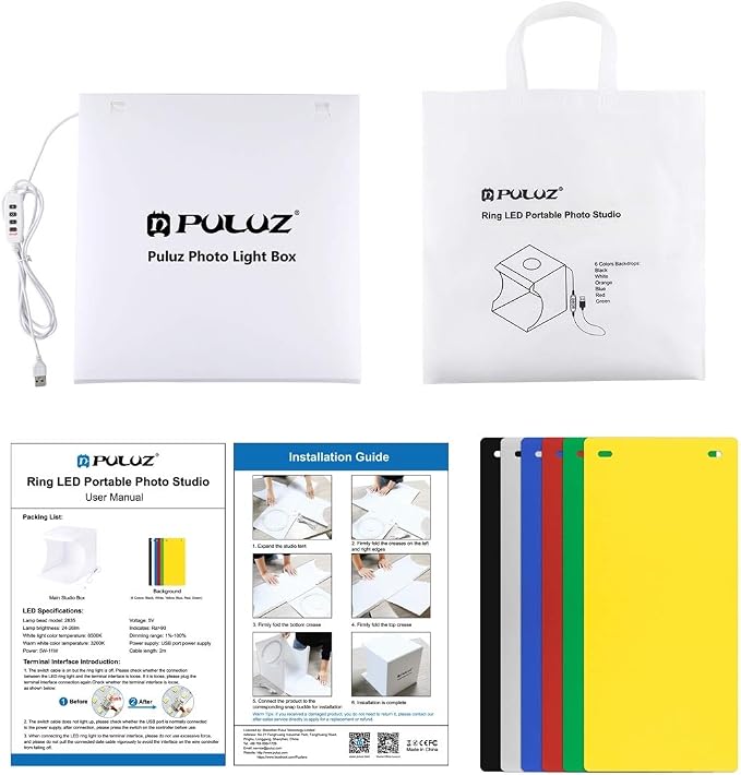 PULUZ 30cm Ring Light Photo Studio Light Box, Adjustable Portable Photography - Image 8