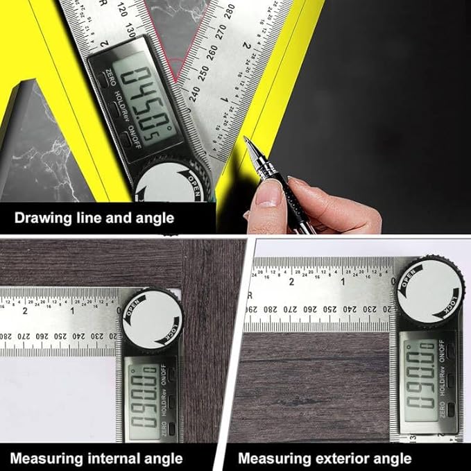 Digital Angle Finder, 2 in 1 Digital Angle Gauge 7 inch/200mm Stainless steel tool kit for Carpenter/Woodworking/DIY Tools