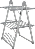 SHARNDY Electric Heated Clothes Drying Rack,Foldable Heated Garment Dryer with Timer Shut-Off Laundry Rack for Clothes Shoes Socks,Aluminum Alloy,Silvery Gray,Plug & Play,(39.37x25.98x23.82in)
