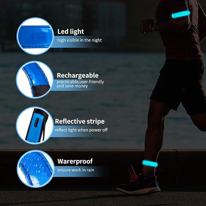 2 Pack Rechargeable LED Reflective Armband, High Brightness High Visibility - Image 5