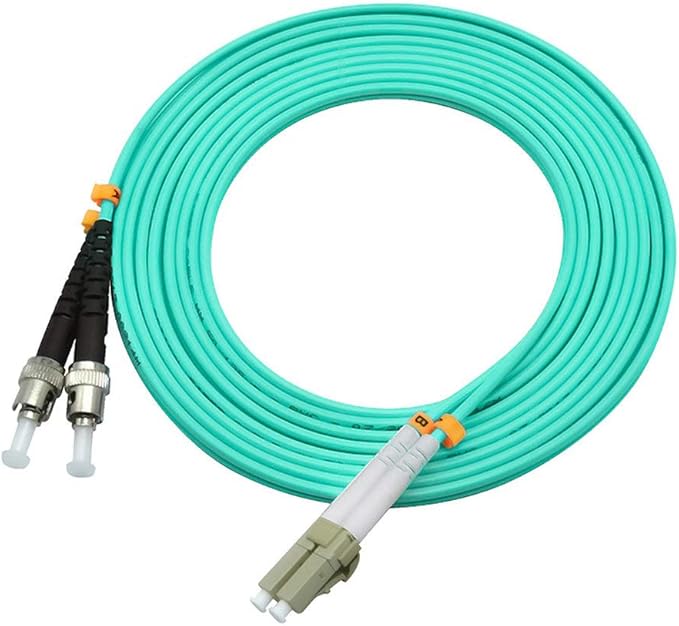 Jeirdus 2Meters 6ft LC to ST Duplex 50/125 10G OM3 Multi-Mode Fiber Optic Cable Jumper Optical Patch Cord LC-ST