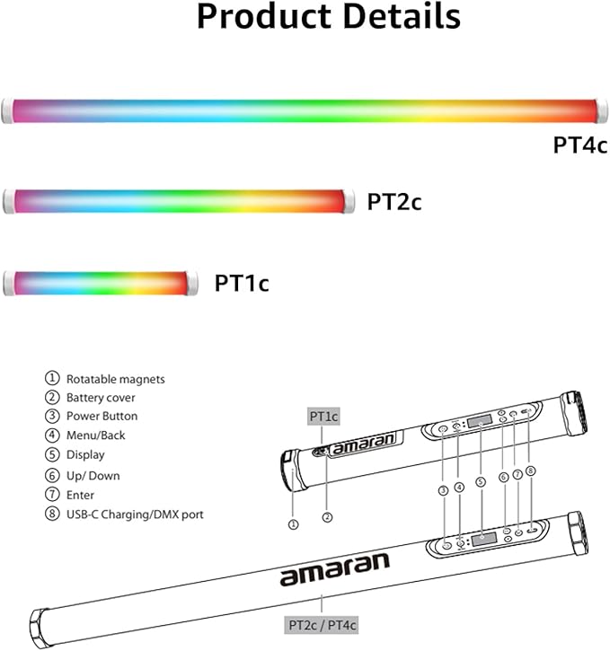 Aputure amaran PTC LED Tube Light Kit Video Light - Image 6