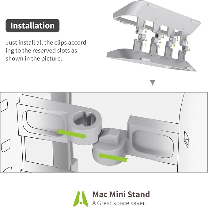 AFOOYO Mac Mini Stand, ABS Vertical Holder - Universal Fit for Mac Mini 2010-2024 M1 M2 M4 Pro, Compatible with Laptop & Mini PC (Gray)