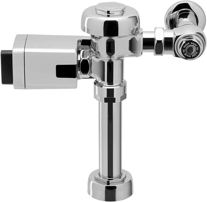 Sloan Regal 111 SFSM Exposed Sensor Water Closet Flushometer, 1.28 GPF Flush Valve - Infrared Sensor w/True Mechanical Override, Single Flush, Fixture Connection Top Spud, Battery Powered, 3080058