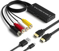 Arector RCA/S-Video to HDMI Converter, S Video+ AV to HDMI Converter with (RCA and Svideo Integrated), Compatible for PAL/NTSC/TV/PC/PS1/PS2/ STB/Xbox/VHS/VCR/DVD