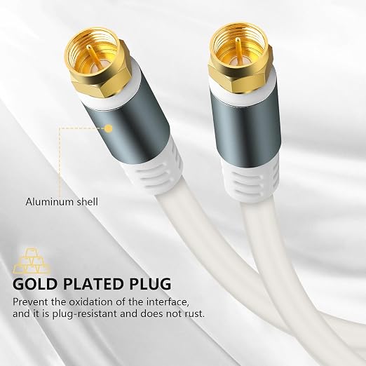RG6 Coaxial Cable Connector TV Antenna Cable Wire - Image 2