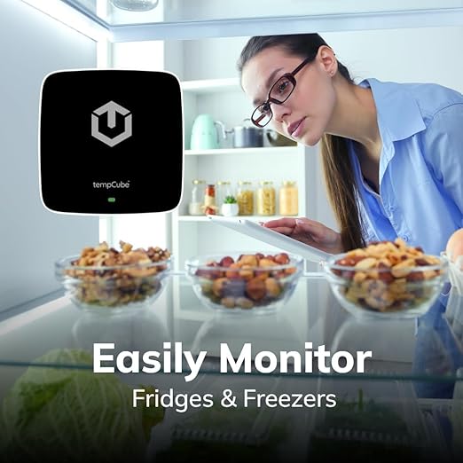 tempCube Pack of 2 WiFi Temperature & Humidity Sensor | Connects 2.4 GHz – Real-Time 24/7 Monitoring | No Subscription | Data Logger | Unlimited Text/Email Alerts | Freezer, Medical & Food Storage