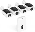 Solar Security Cameras Wireless Outdoor 4 Cam Kit Expadable to 10H, No by Gaiexce-Official