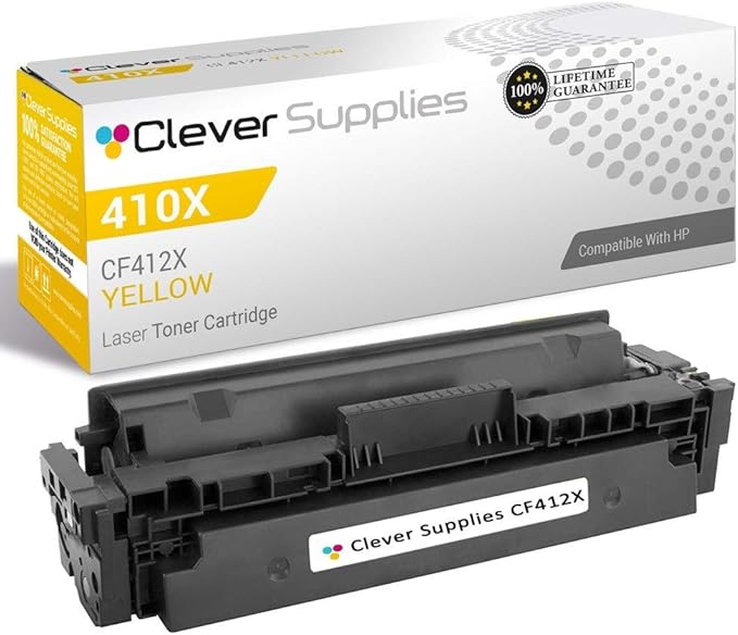 CS Replacement Toner Cartridge Compatible with HP CF412X Yellow Pro M452dn M452dw M452nw M477fdw M477fnw