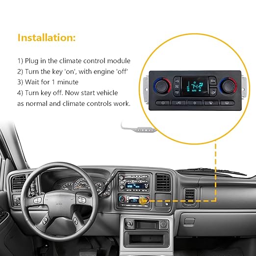 A/C Heater Climate Control Module Panel Switch | Fit for Chevy Silverado Suburban Tahoe Trailblazer Avalanche GMC Sierra Yukon Envoy Cadillac Escalade Buick Rainier Hummer H2 | OE 599-211XD 15832311